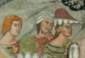 Particolare degli affreschi di Lucignano in fase di restauro affreschi lucignano